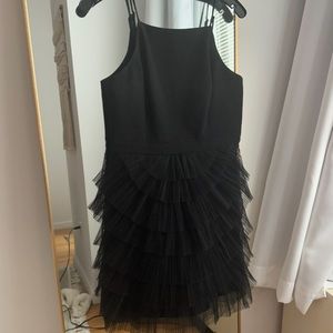 BCBG black tulle skirt mini dress